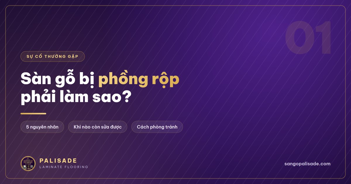 Sàn gỗ lắp đặt đúng kỹ thuật không bị phồng rộp