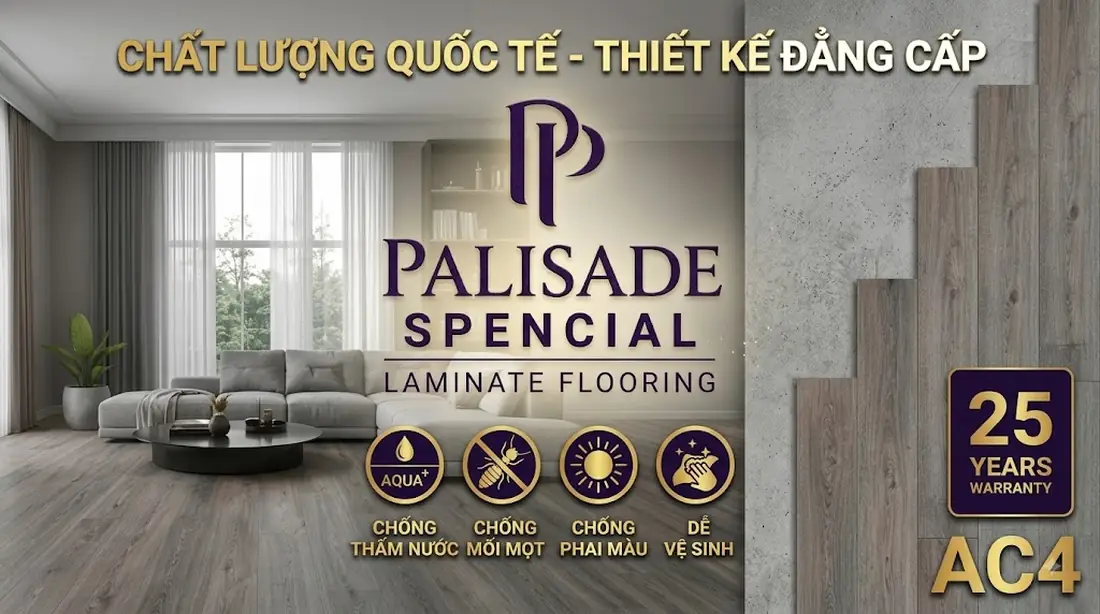 Sàn gỗ Palisade lắp đặt thực tế phòng khách