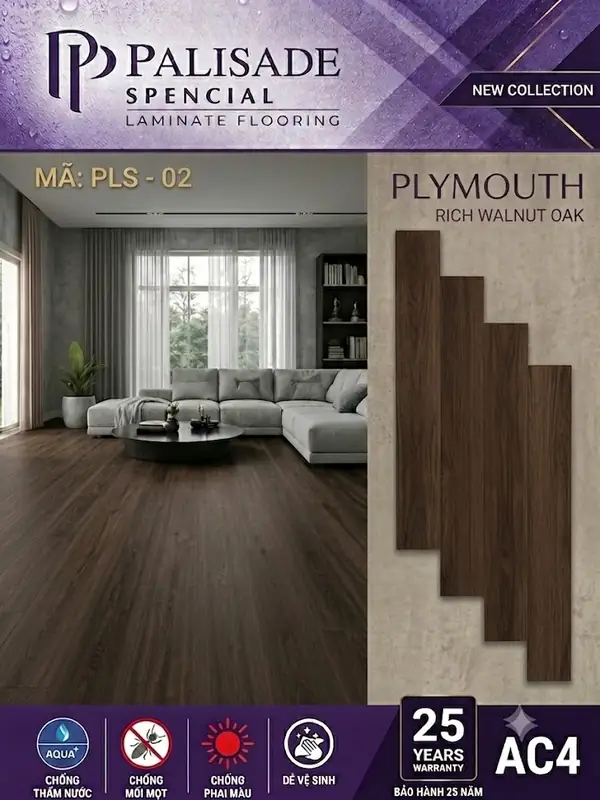 Sàn gỗ Palisade PLS-02 Rich Walnut Oak so sánh với sàn gỗ nhập khẩu